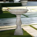 SKYFIRE 20”Dia.X 23.8”Tall Outdoor Birdbath with Pedestal - Modern Garden Birdbaths Outdoor Decor for Bird Spa & Birdfeeder, Floor Bird Baths for Garden Patio, Yard, Lawn