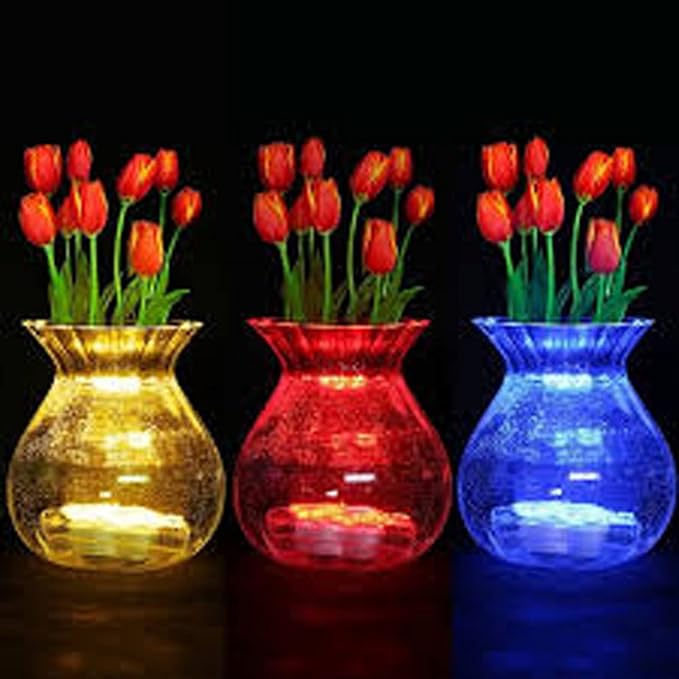 Bright LED Floral Tea Light Submersible Lights for Party Wedding (Amber, 20 Pack)