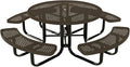 Coated Outdoor Furniture Heavy-Duty Portable Outdoor Kids Table with Umbrella Hole, Punched Steel Kids Picnic Table, Commercial-Grade, Made in America (46 In, Round, Childrens, Textured Brown)