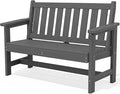 SERWALL Outdoor Bench, HDPE Outdoor Benches Weatherproof, 2-Person Garden Bench with 660 lbs Weight Capacity, Patio Benches for Outdoors, Garden, Porch, Backyard and Park, Grey