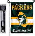 WinCraft Green Bay Packers Throwback Retro Vintage Garden Flag and Flagpole Mount