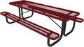 Coated Outdoor Furniture Heavy-Duty Portable Outdoor Picnic Table, Thermoplastic Coated Expanded Metal Commercial-Grade Patio Dining Furniture Made in America (8ft Rectangular, Burgundy)
