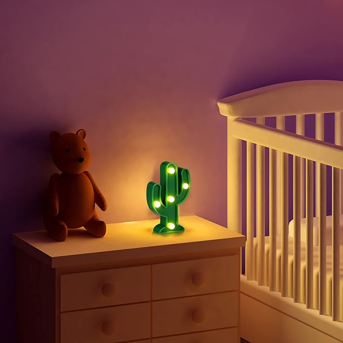Kathfly 12 Pieces Western Party Decor Cactus Light Centerpieces Mexican Fiesta Party Decorations Night LED Tabletop Lamp Cactus Cute Mini Light for Bedroom Garden Home Cinco De Mayo Gift