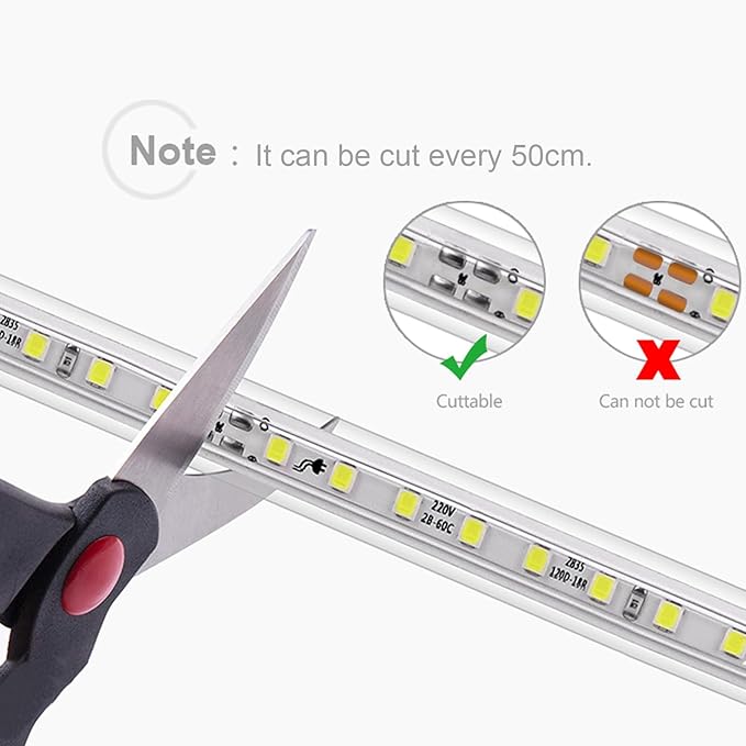 Outdoor LED Rope Light Waterproof, AC 110V,1800LEDs,3500k LED Strip Lights 15M/49.2ft Fexible LED Tape Light for Garden, Patio, Indoor Outdoor Decoration
