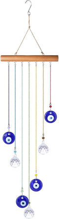YU FENG Hanging Crystals Suncatcher Ornament Turkish Blue Evil Eye Decor Crystal Ball Prisms Rainbow Maker Pendant for Window Garden