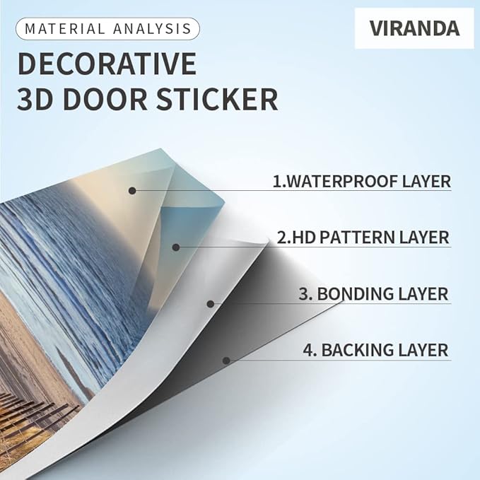 3D Door Stickers Murals - Peel & Stick Wine Cellar Theme - Removable PVC Waterproof Door Poster, 33.9" x 78.7" for Bedroom & Living Room