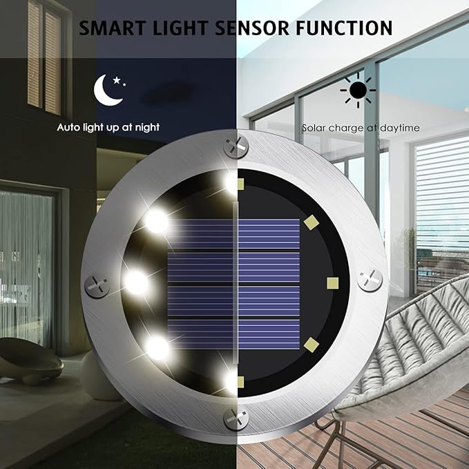 Solar Lights Outdoor,12 Pack Solar Lights Outdoor Waterproof,Solar Garden Lights Landscape Lighting for Outside Patio Pathway Yard Lawn Driveway Deck Step Walkway(White Light)