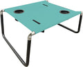 Neso Portable Beach Table with Cup Holders, Cell Phone Pockets, Lightweight for Picnics and Parks (Seafoam)