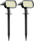 Solar Spot Lights Outdoor, [2 Pack/74 LED/3 Colors] 2-in-1 Solar Landscape Spotlights, IP65 Waterproof Auto On/Off Solar Powered Security Lights for Yard Garden Pathway Walkway