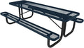 Coated Outdoor Furniture Heavy-Duty Portable Outdoor Picnic Table, Thermoplastic Coated Expanded Metal Commercial-Grade Patio Dining Furniture Made in America (8ft Rectangular, Dark Blue)