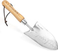 Garden Serrated Planting Trowel, Multifunctional Shovel with ash Wood and Stainless Steel Digging Trowel Transplanter