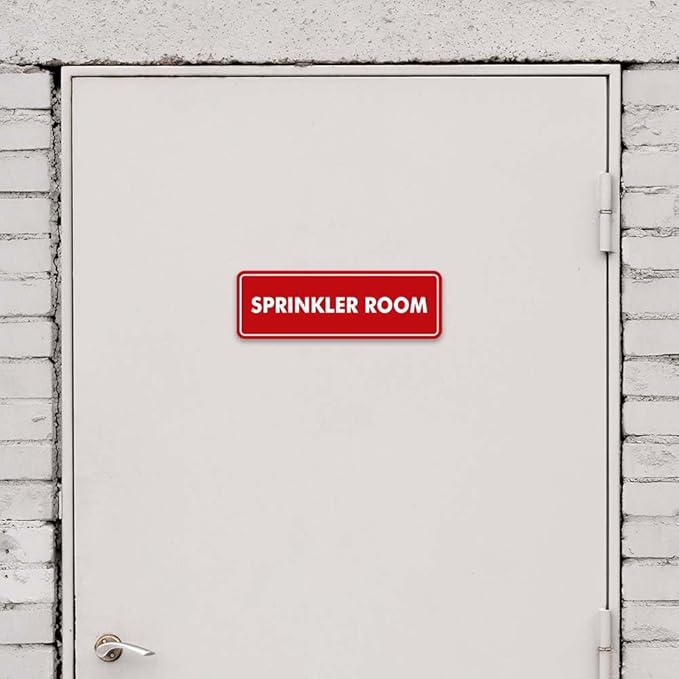 Signs ByLITA Standard Sprinkler Room Sign (Navy Blue/White) - Large 2 Pack