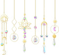 ilclviz Suncatcher Crystal Hanging Sun Catcher Prism with Chain Pendant Ornament Crystal Balls for Window