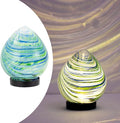Table Solar Lanterns Outdoor Waterproof LED 6.7" Glass Desktop Decorative Lanterns Solar Globe Lights for Patio Balcony Pathway Porch Gardening Gifts for Women(Green)
