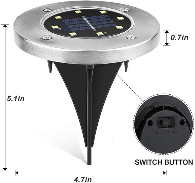 ZGWJ Solar Ground Lights - 16 Pack Waterproof Solar Garden Lights with Warm White Bright In-Ground Landscape Fixtures for Pathway, Yard, Deck, Lawn, Patio, Walkway