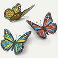 EOORAU 3D Metal Butterfly Wall Decor, Double-sided Pattern Metal Butterflies Wall Hanging Sculpture Decor for Outdoor Fence Patio Yard Garden Tree Decorations, Housewarming Gift