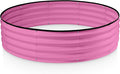 Round Galvanized Raised Garden Bed // 4×4×1 ft Galvanized Raised Garden Beds Outdoor for Gardening, Vegetables, Flowers // Patented Tool-Free Design Round Planter (Pink)