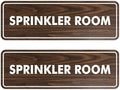 Signs ByLITA Standard Sprinkler Room Sign (Walnut) - Large 2 Pack