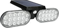 Luwint Solar Motion Lights Outdoor, Waterproof Solar Powered Flood & Security Lights for Outside, 2 Heads Swivel 360 Angle Solar Lights with Ground Stake