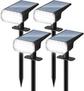 Solar Lights Outdoor Waterproof: IP65 Led Spot Light Decorations for Garden - 3 Lighting Modes Solar Powered for Yard - Dust to Dawn Landscape Lighting Patios Pathway Driveway 4PC White