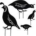 NUOBESTY 4pcs Metal Quail Garden Decorative Statues Standing Metal Quail Lawn Sculptures Ornaments Metal Quail Art Sculptures for Yard Garden Lawn Decor Animal Outdoor Decorations