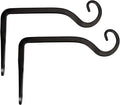 Mkono Hanging Plant Bracket 6 inch Metal Wall Plant Hook Decorative Plant Hanger for Bird Feeders, Planters, Lanterns, Wind Chimes, Home Decor Indoor Outdoor 2 Pack, Black