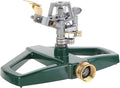 Metal Sprinklers for Yard Heavy Duty Zinc Alloy Pulsating Impact Sprinkler, Adjustable Rainbird Sprinkler Head with Metal Base, Sprinkler System for Lawn Yard Large Area Garden