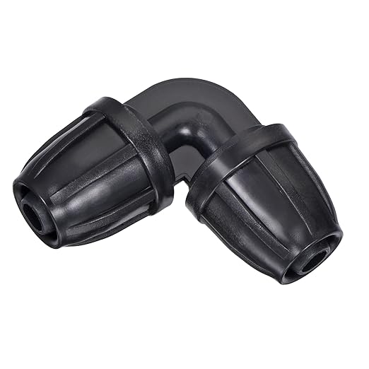 MECCANIXITY Drip Irrigation Elbow Barbed Fitting 8mm/11mm Tubing for Garden Drip Tape Tubing Sprinkler System Black Pack of 8