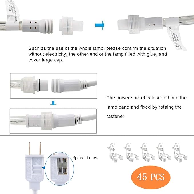 150ft LED Rope Lights Outdoor, 1080 LED Connectable and Flexible Tube Lights with 8 Modes, Waterproof LED Rope Lighting for Garden, Patio, Pool, Bedroom, Party, Indoor Outdoor Christmas Decor (Red)