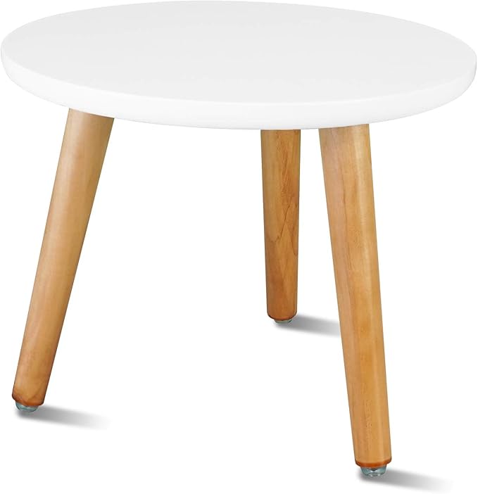 Uneedem Indoor Plant Stand Wood Mid Century Modern Small Round Side Plant Table for Indoor Plants, 8.9" Tall Plant Holder for Flower Pots End Table