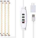 LED Grow Light Strips, Full Spectrum Plant Growing Lights for Indoor Plants 3000K, 144 LEDs Plant Lamp with 3/9/12H Timer, 10 Dimmable Levels, 3 Head 13 Inches