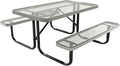 Coated Outdoor Furniture Heavy-Duty Portable Outdoor Kids Table, Expanded Metal Kids Picnic Table, Commercial-Grade Picnic Table, Made in America (4ft Rectangular, Childrens, Gray)