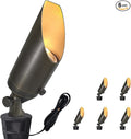 COLOER Die-cast Brass Landscape SpotLights Outdoor, 12V AC/DC Low Voltage Adjustable Yard Lighting, IP65 Waterproof Garden Patio Trees Spot Up Light(103B, Bronze, 6-Pack Without Bulb)