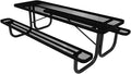 Coated Outdoor Furniture Heavy-Duty Portable Outdoor Picnic Table, Thermoplastic Coated Expanded Metal Commercial-Grade Patio Dining Furniture Made in America (8ft Rectangular, Textured Black)