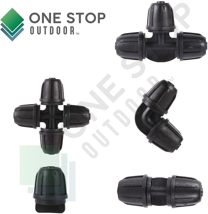 20 Pack Quick-Connect Locking 1/4" Drip Irrigation Elbow Coupling Connectors, Corner Fittings for 1/4 Inch Irrigation Tubing, Drip Kit (Elbow - 20 Pack)