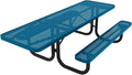 Coated Outdoor Furniture Heavy-Duty Portable ADA-Compliant Outdoor Picnic Table, Punched Steel Patio Dining Furniture Made in America (8ft Rectangular, One-Side Handicap, Light Blue)
