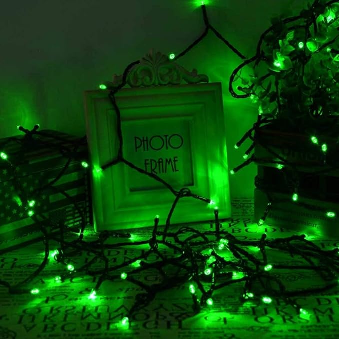 Toodour Solar Christmas Lights, 2 Packs Total 144ft 400 LED 8 Modes Solar String Lights, Waterproof Solar Outdoor Christmas Lights for Garden, Patio, Fence, Balcony, Christmas Tree Decor - Green