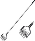 Rotary Cultivator Tool, Adjustable Garden Hand Tiller Cultivator, Long Handle Rotary Cultivator, Aerate, Weed, Plant, Garden Cultivator for Soil Mixing or Reseeding Grass