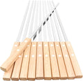 22-Inch Long Flat BBQ Skewers, HONSHEN 3/8 Inch Heavy Duty Stainless Steel Wide Blade with hardwood Handle barbecue skewers for Grilling Meat,Chicken,Beef-Set of 12 (22Inch Flat BBQ Skewers 12p)