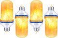 OMK 4 Pack Flickering Light Bulbs Christmas Decorations Sunlight LED Flame Effect Light Bulbs 4 Modes Fire Flickering Light Bulbs for Party Indoor Outdoor Decor Holiday Gifts
