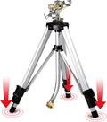 YAMATIC Impact Sprinkler on Tripod Base, 360 Degree Large Area, Heavy Duty Adjustable Pulsator Sprinkler for Lawn Yard and Grass, Spray up to 20-90ft(36inch) Brass Head, 1Pcs