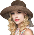 Cyiecw Women Floppy Sun Hats Fashionable Summer Wide Brim Cap BeachStraw Hat UV UPF50 Travel Packable Cotton