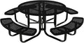 Coated Outdoor Furniture Heavy-Duty Portable Outdoor Kids Table with Umbrella Hole, Punched Steel Kids Picnic Table, Commercial-Grade, Made in America (46 In, Round, Childrens, Textured Black)