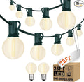 25ft Outdoor Christmas LED String Lights,G40 Frosted White Globe Lights with 27pcs Plastic Bulbs,Round Bulb Christmas Lights for Indoor/Outdoor Wedding Backyard Cafe Garden Christmas Decor