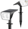 Consciot Solar Spot Lights Outdoor Waterproof, 24 LED Dusk-to-Dawn Solar Outdoor Lights, 2 in 1 Adjustable Wall Lights, Daylight Solar Landscape Spotlights for Garden Yard Wall Walkway, 2 Pack