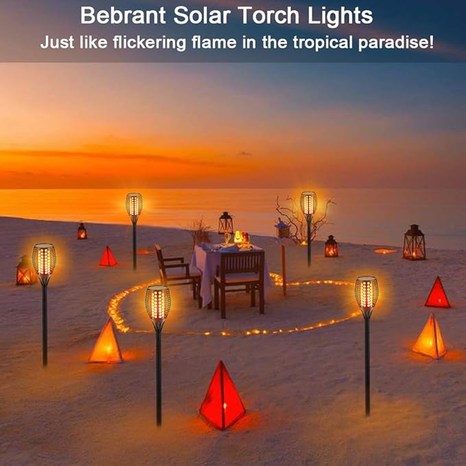 Aityvert Upgraded Solar Torch Lights 43 inches Flickering Dancing Flames Waterproof Outdoor Landscape Decorations Lighting Dusk to Dawn Auto On/Off Solar Lights for Halloween Christmas 2-Pack