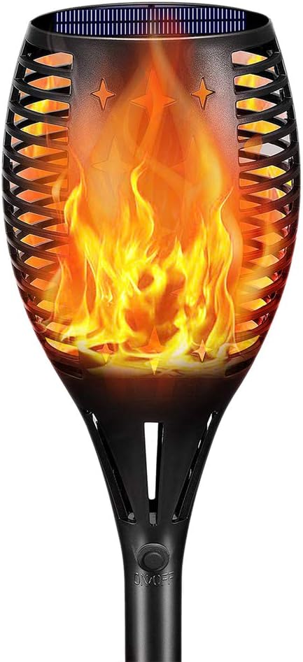 YoungPower Solar Torch Lights, Waterproof Flickering Flames Solar Lights Outdoor Landscape Decoration Lighting Dusk to Dawn Auto On/Off Security Light for Garden Patio Deck Yard Driveway,1Pack