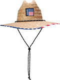 Hurley Men's Straw Hat - Wide Brim Channel Island Lifeguard Hat - Stylish Sun Hats for Men with Chin Strap
