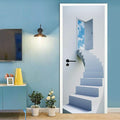 3D Door Stickers Murals Peel and Stick - Stairs Wallpaper Self-Adhesive Decals Removable PVC Waterproof Poster for Bedroom Living Room Decoration 34.6" x 78.7"