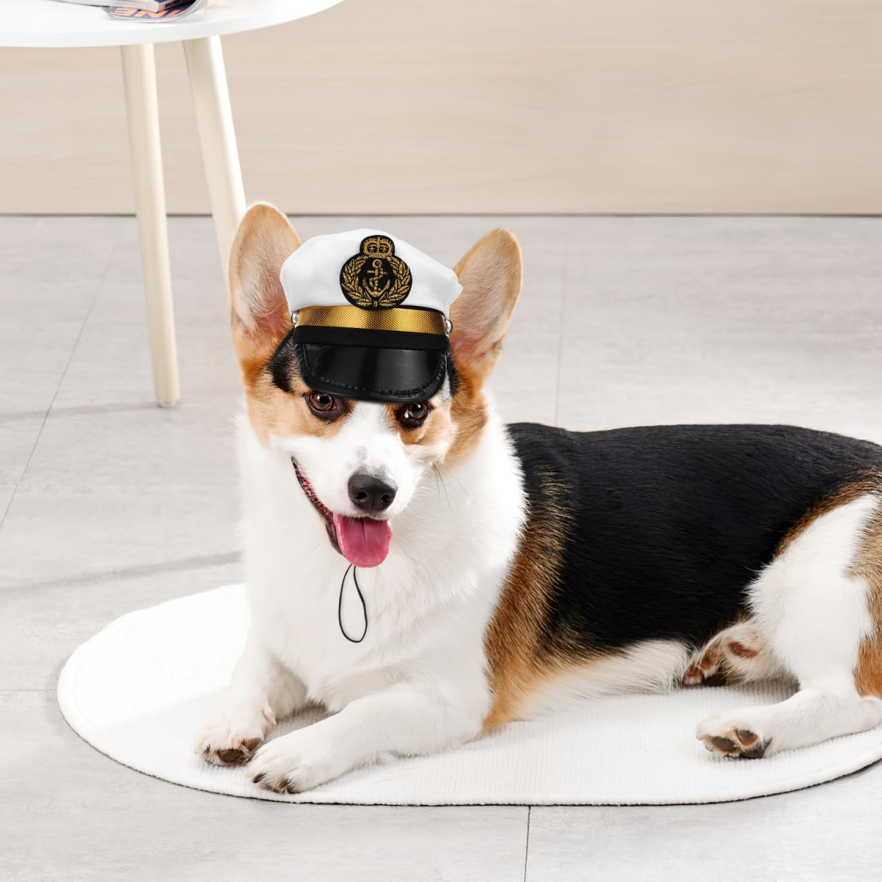 BESPORTBLE Small Dog Captain Sailor Hat Marine Admiral Costume Black